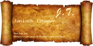Janisch Tihamér névjegykártya